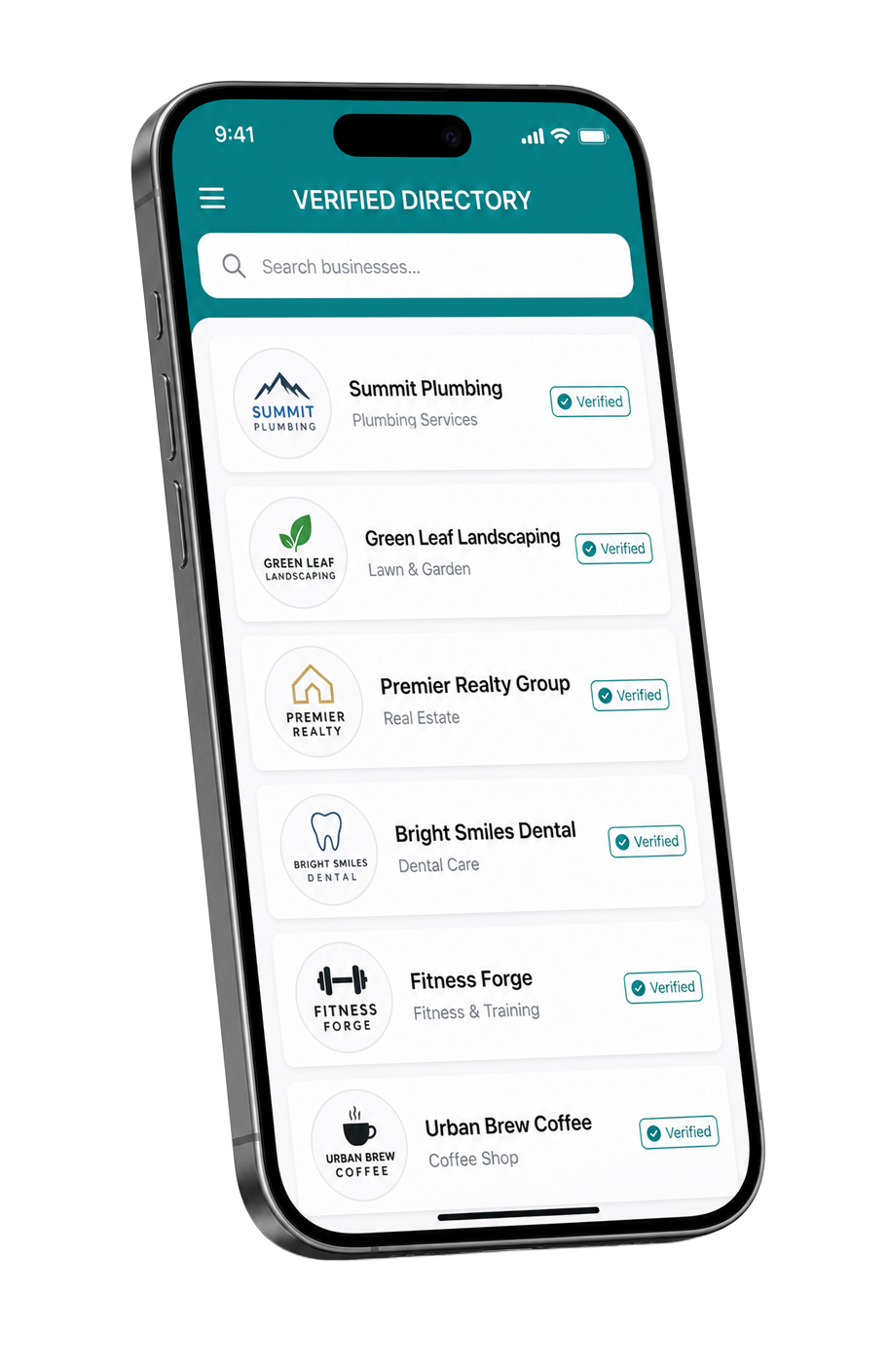 WeBBi app Verified directory screen